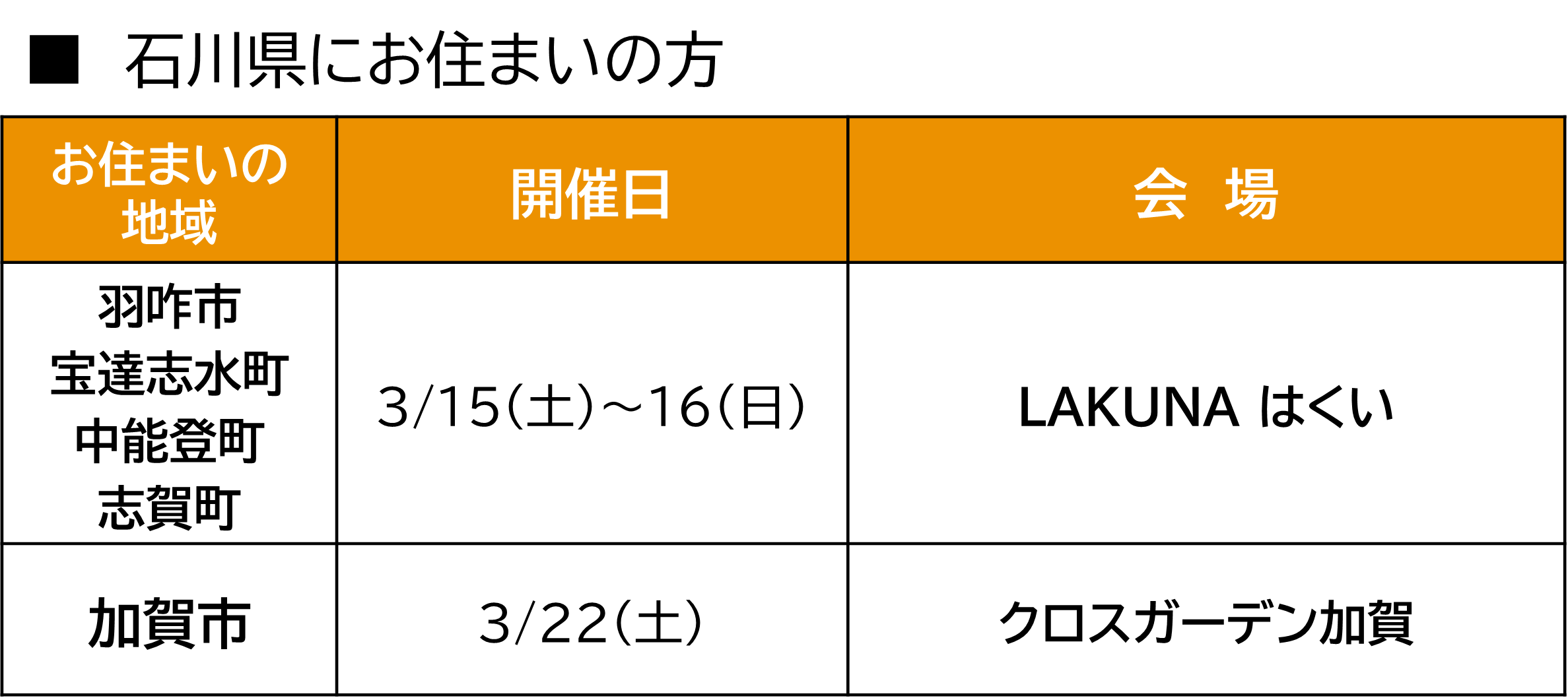 石川県日程